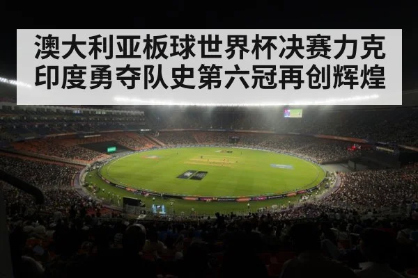 澳大利亚板球世界杯决赛力克印度勇夺队史第六冠再创辉煌